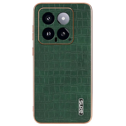 AZNS For Xiaomi 14 Case PU Leather Classic Crocodile Pattern Back Cover