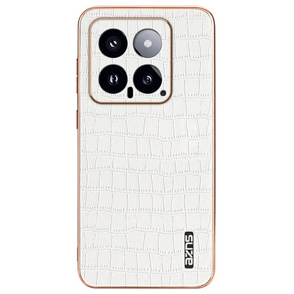 AZNS For Xiaomi 14 Case PU Leather Classic Crocodile Pattern Back Cover