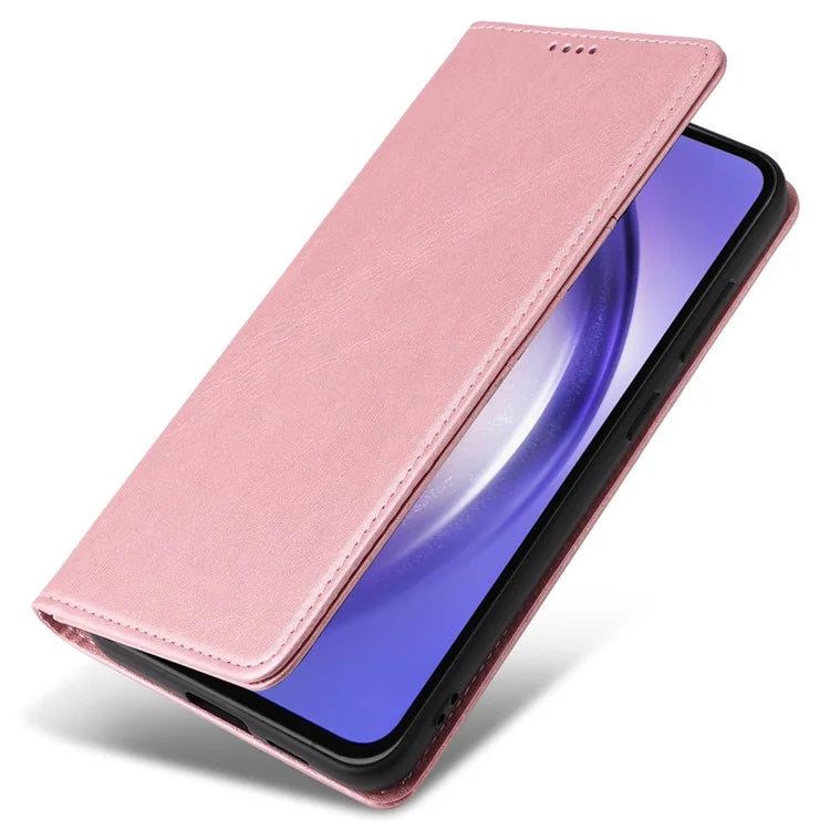 For Samsung Galaxy A55 5G Case RFID Blocking Leather Wallet Cover Magnetic Closing