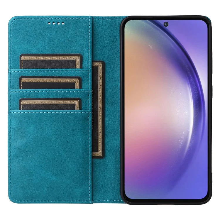 For Samsung Galaxy A55 5G Case RFID Blocking Leather Wallet Cover Magnetic Closing