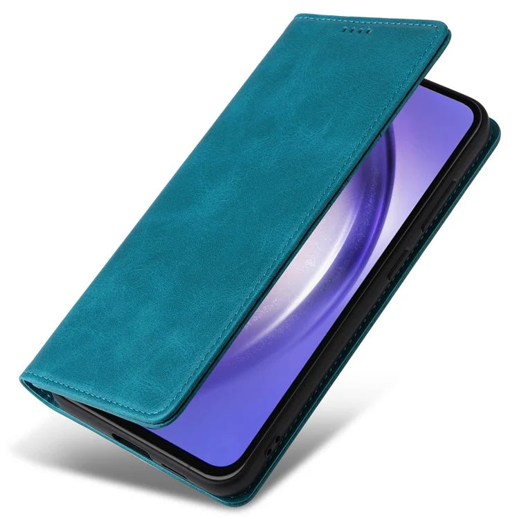 For Samsung Galaxy A55 5G Case RFID Blocking Leather Wallet Cover Magnetic Closing