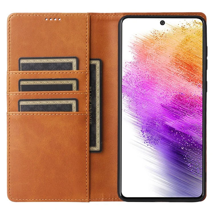 For Samsung Galaxy A73 5G Case RFID Blocking PU Leather Flip Phone Cover Stand