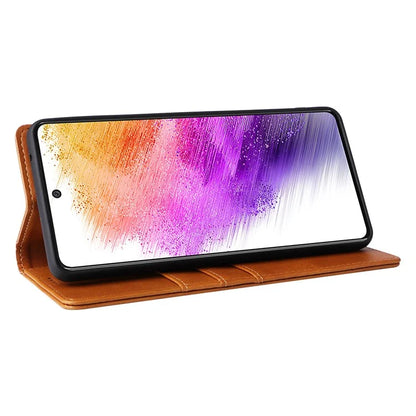 For Samsung Galaxy A73 5G Case RFID Blocking PU Leather Flip Phone Cover Stand
