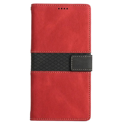 For iPhone 16 Pro Max Case Grid Splicing PU Leather Wallet Phone Cover