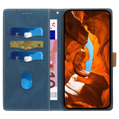For iPhone 16 Pro Case with Hand Strap Grid Splicing Leather Phone Wallet Cover