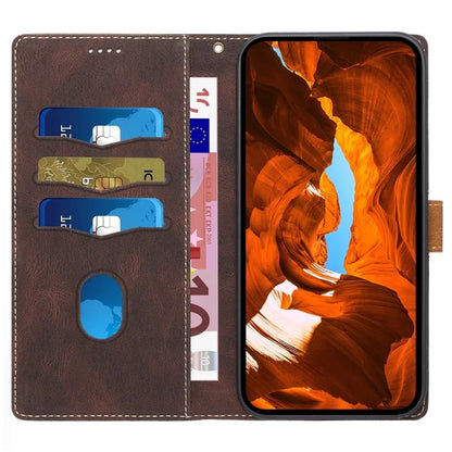 For iPhone 16 Pro Case with Hand Strap Grid Splicing Leather Phone Wallet Cover