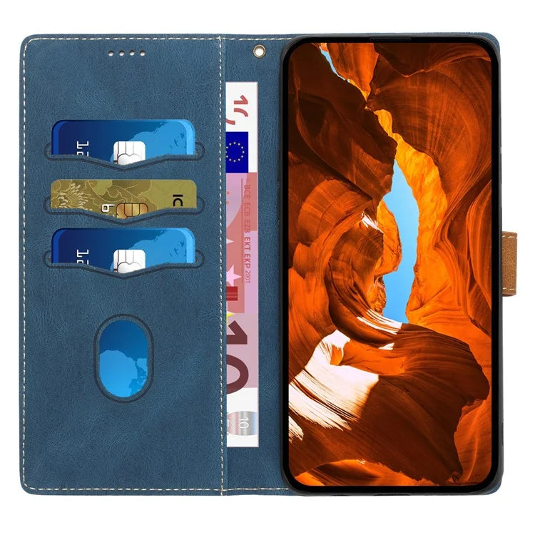 For iPhone 16 Plus Case Wallet Stand Grid Splicing Phone Leather Cover