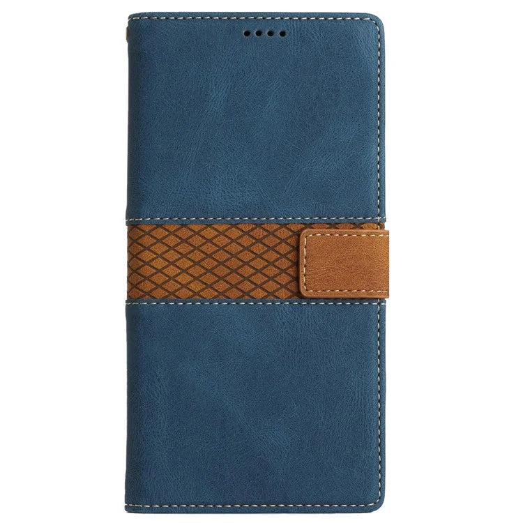 For iPhone 16 Plus Case Wallet Stand Grid Splicing Phone Leather Cover