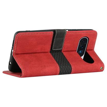 For Google Pixel 9 Pro / Pixel 9 Case Wallet PU Leather Phone Cover Grid Splicing