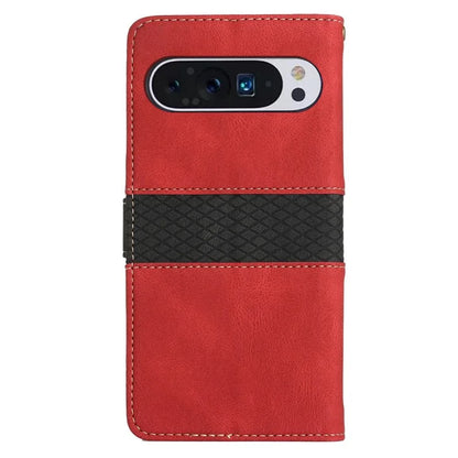 For Google Pixel 9 Pro / Pixel 9 Case Wallet PU Leather Phone Cover Grid Splicing