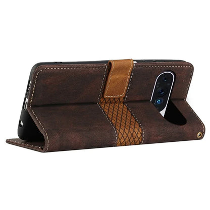 For Google Pixel 9 Pro / Pixel 9 Case Wallet PU Leather Phone Cover Grid Splicing