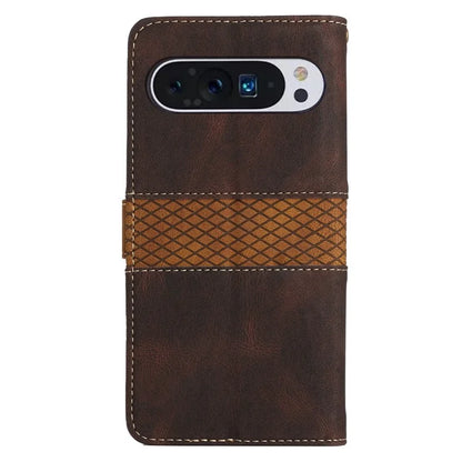 For Google Pixel 9 Pro / Pixel 9 Case Wallet PU Leather Phone Cover Grid Splicing