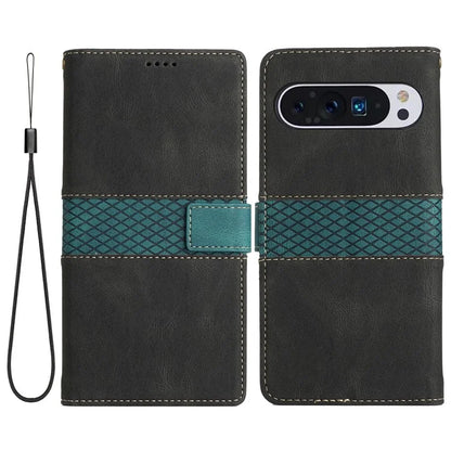 For Google Pixel 9 Pro / Pixel 9 Case Wallet PU Leather Phone Cover Grid Splicing