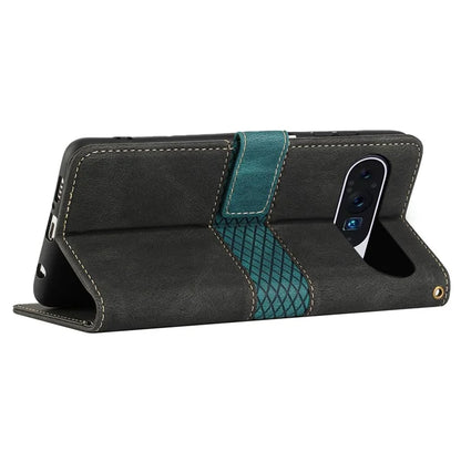 For Google Pixel 9 Pro / Pixel 9 Case Wallet PU Leather Phone Cover Grid Splicing