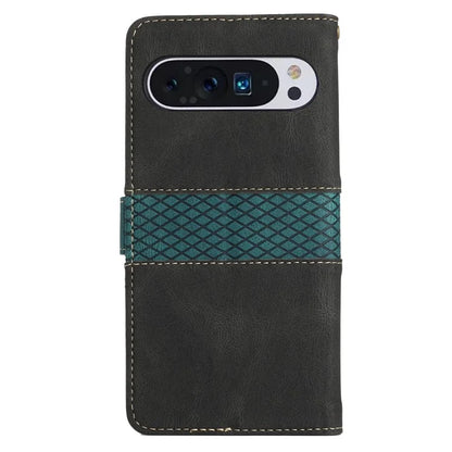 For Google Pixel 9 Pro / Pixel 9 Case Wallet PU Leather Phone Cover Grid Splicing