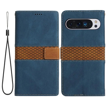 For Google Pixel 9 Pro / Pixel 9 Case Wallet PU Leather Phone Cover Grid Splicing