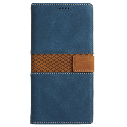For iPhone SE (2024) Wallet Case Grid Splicing Card Slots PU Leather Phone Cover