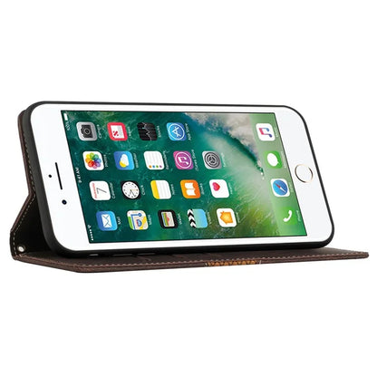 For iPhone SE (2024) Wallet Case Grid Splicing Card Slots PU Leather Phone Cover