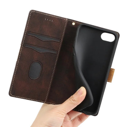 For iPhone SE (2024) Wallet Case Grid Splicing Card Slots PU Leather Phone Cover
