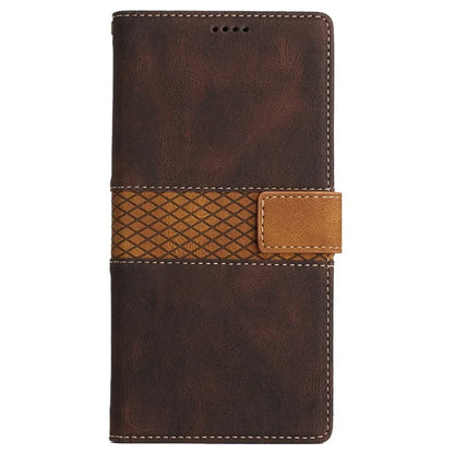 For iPhone SE (2024) Wallet Case Grid Splicing Card Slots PU Leather Phone Cover