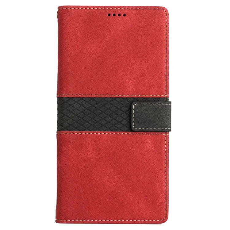 For iPhone SE (2024) Wallet Case Grid Splicing Card Slots PU Leather Phone Cover