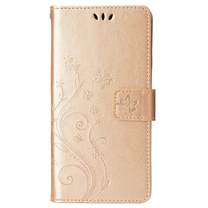 For iPhone 16 Pro Max Case Leather Phone Cover Butterfly Flower Pattern