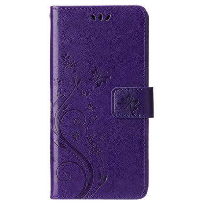For iPhone 16 Pro Max Case Leather Phone Cover Butterfly Flower Pattern