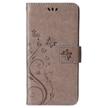 For iPhone 16 Pro Max Case Leather Phone Cover Butterfly Flower Pattern