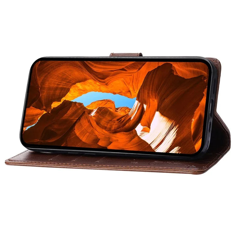 For iPhone 16 Pro Max Case Leather Phone Cover Butterfly Flower Pattern