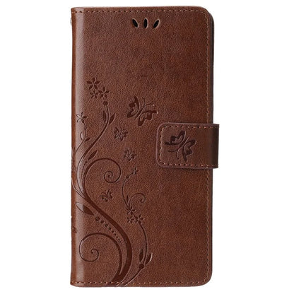 For iPhone 16 Pro Max Case Leather Phone Cover Butterfly Flower Pattern