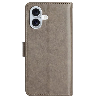 For iPhone 16 Plus Case Wallet PU Leather Butterfly Floral Phone Cover with Strap