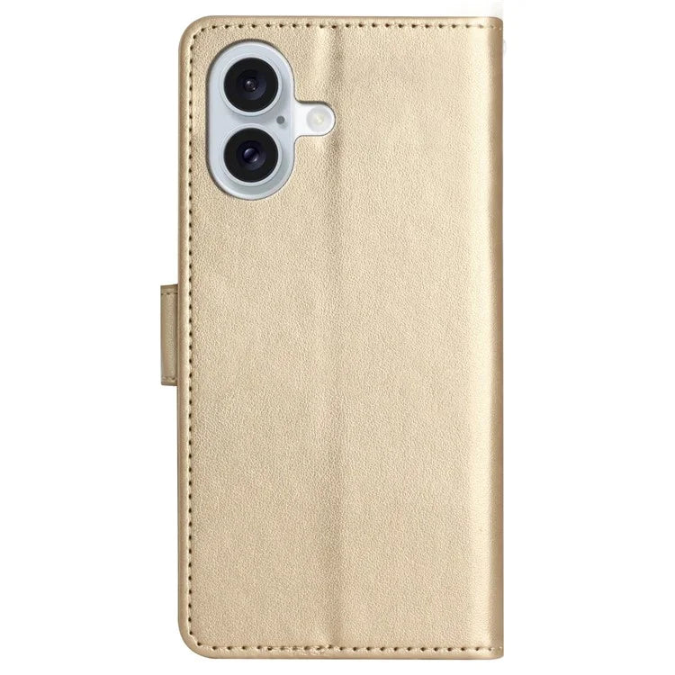 For iPhone 16 Plus Case Wallet PU Leather Butterfly Floral Phone Cover with Strap