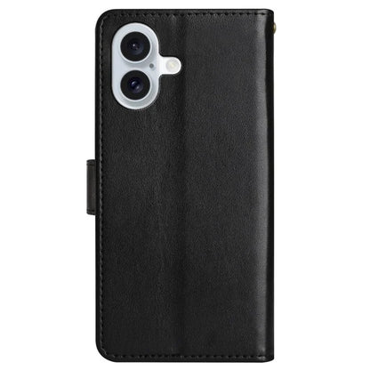 For iPhone 16 Plus Case Wallet PU Leather Butterfly Floral Phone Cover with Strap