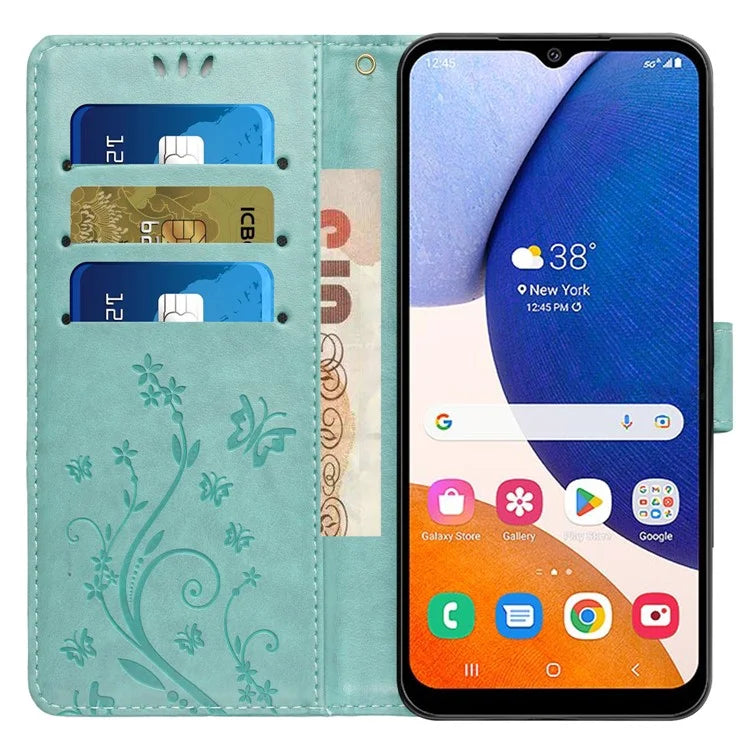 For Samsung Galaxy M55 5G / C55 5G / F55 5G Case Wallet Butterfly Floral PU Leather Phone Cover