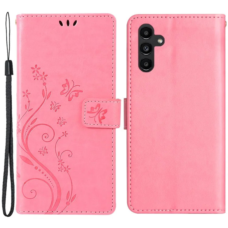 For Samsung Galaxy M55 5G / C55 5G / F55 5G Case Wallet Butterfly Floral PU Leather Phone Cover