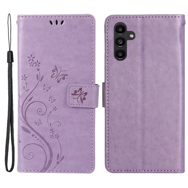 For Samsung Galaxy M55 5G / C55 5G / F55 5G Case Wallet Butterfly Floral PU Leather Phone Cover
