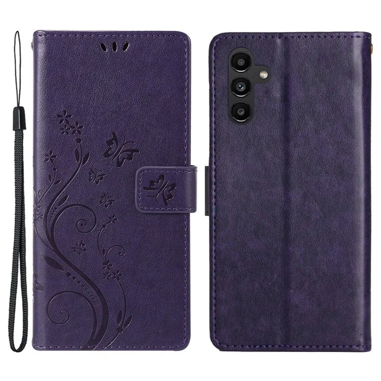 For Samsung Galaxy M55 5G / C55 5G / F55 5G Case Wallet Butterfly Floral PU Leather Phone Cover