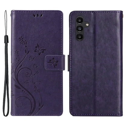For Samsung Galaxy M55 5G / C55 5G / F55 5G Case Wallet Butterfly Floral PU Leather Phone Cover