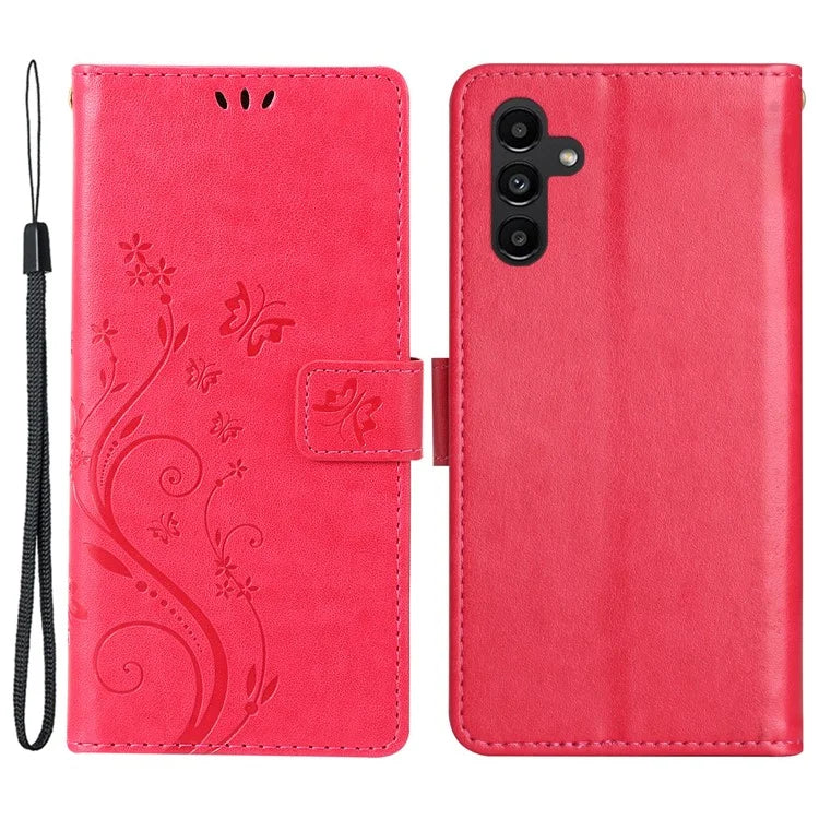For Samsung Galaxy M55 5G / C55 5G / F55 5G Case Wallet Butterfly Floral PU Leather Phone Cover