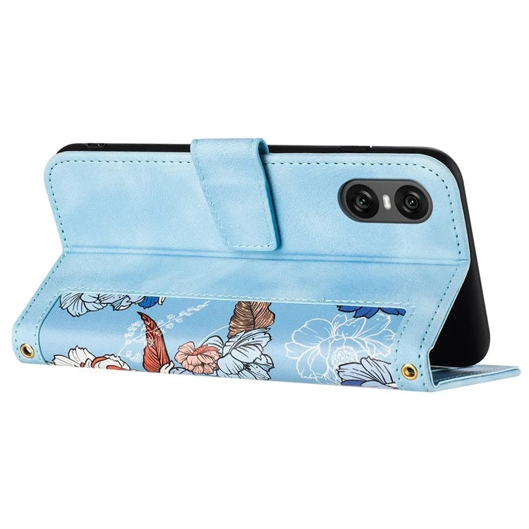 For Sony Xperia 10 VI Case Card Holder PU Leather Phone Cover Pattern Printed