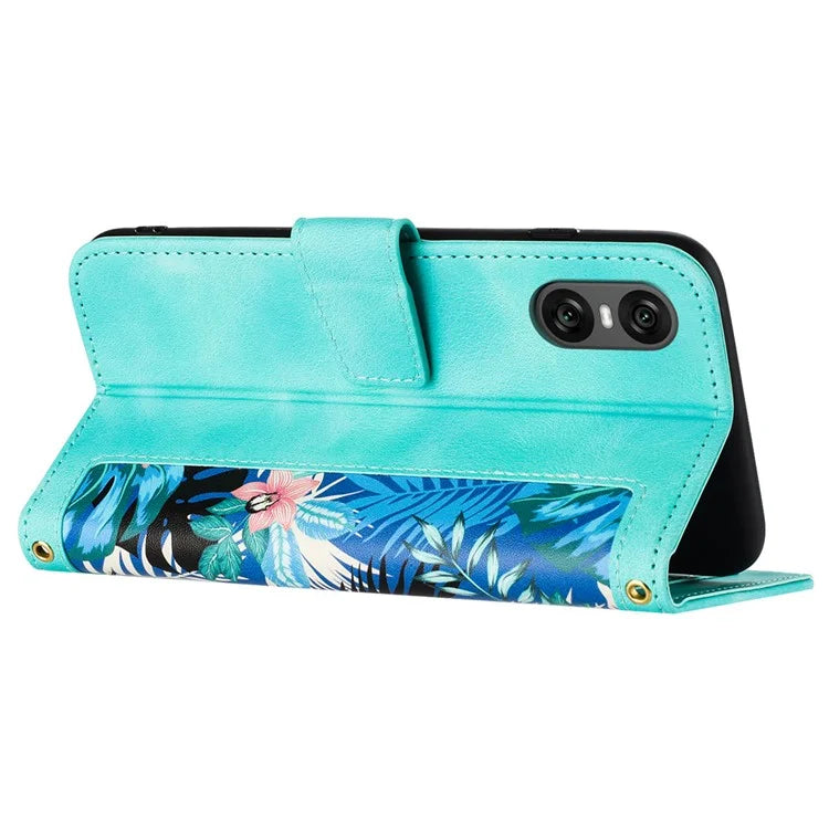 For Sony Xperia 10 VI Case Card Holder PU Leather Phone Cover Pattern Printed