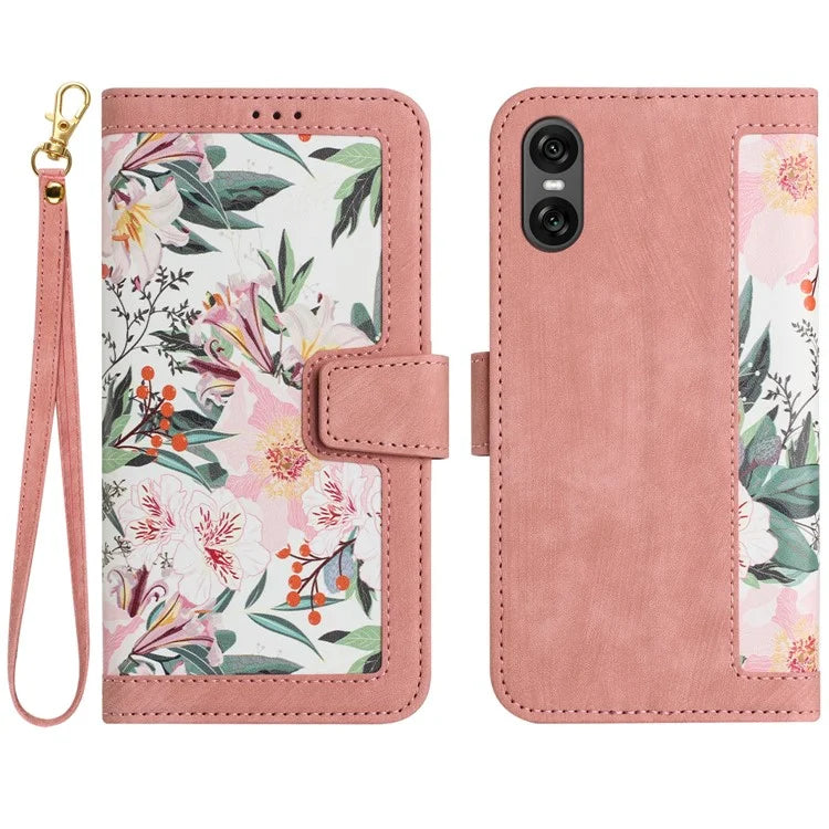 For Sony Xperia 10 VI Case Card Holder PU Leather Phone Cover Pattern Printed