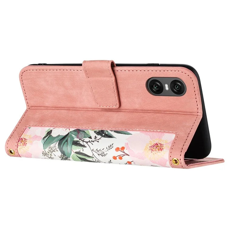 For Sony Xperia 10 VI Case Card Holder PU Leather Phone Cover Pattern Printed