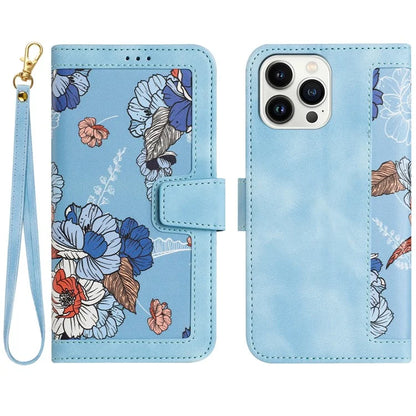 For iPhone 16 Pro Max Case Card Holder Pattern Printed PU Leather Phone Cover