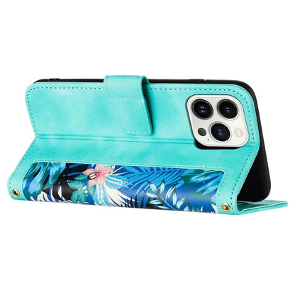 For iPhone 16 Pro Max Case Card Holder Pattern Printed PU Leather Phone Cover