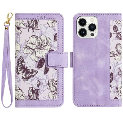 For iPhone 16 Pro Max Case Card Holder Pattern Printed PU Leather Phone Cover
