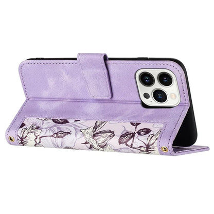 For iPhone 16 Pro Max Case Card Holder Pattern Printed PU Leather Phone Cover