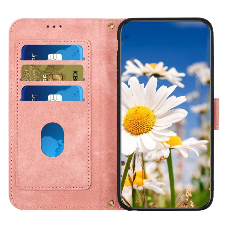 For iPhone 16 Pro Max Case Card Holder Pattern Printed PU Leather Phone Cover