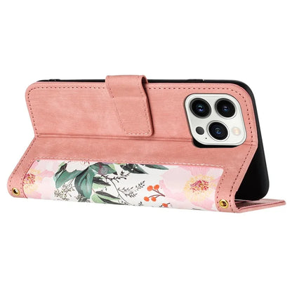 For iPhone 16 Pro Max Case Card Holder Pattern Printed PU Leather Phone Cover