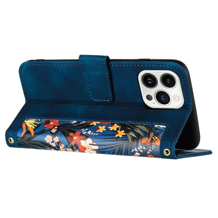 For iPhone 16 Pro Max Case Card Holder Pattern Printed PU Leather Phone Cover